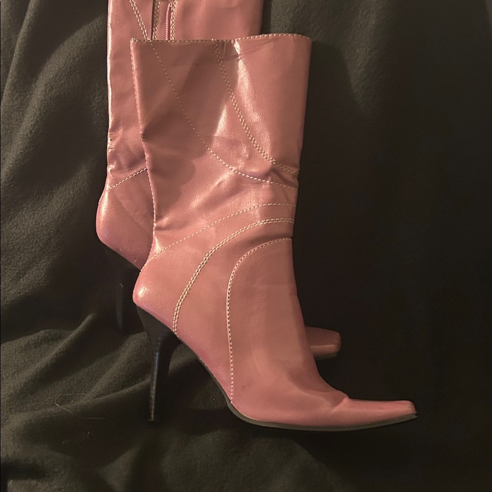 Amanda Smith Pink Heeled Boots